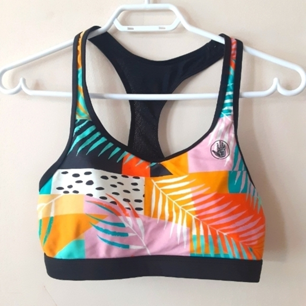 Body Glove Equalizer sports/swim bra,UPF 50,tropical print,M‎